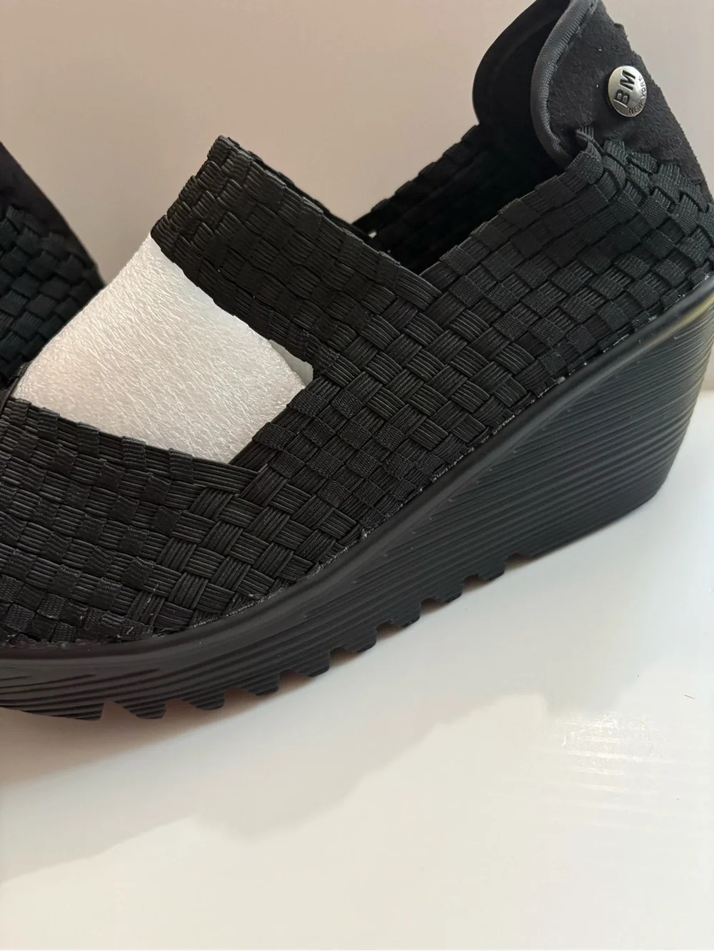 bernie mev. Black Woven Platform Slip-On platform